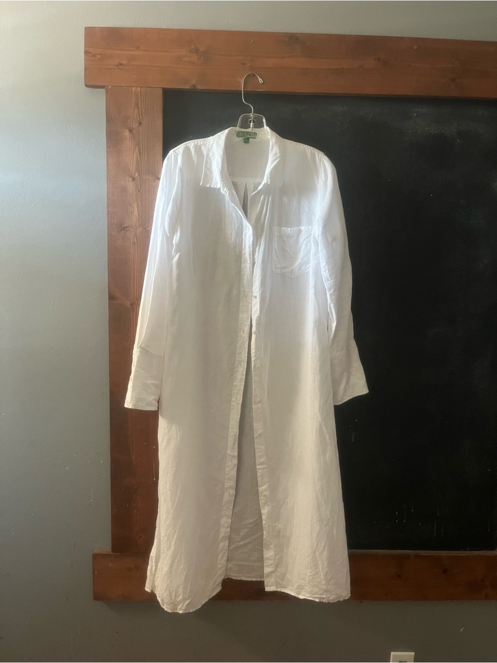 J.Crew White Longline Button-Front Shirt Dress size M euc - Picture 2 of 5